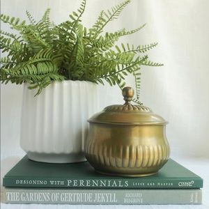 Vintage Brass lidded powder tin/ trinket holder